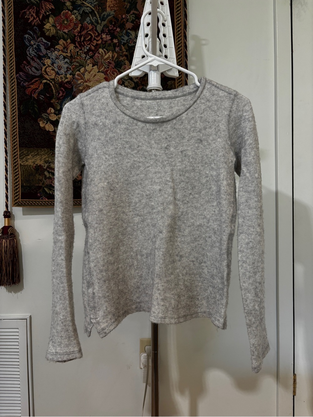 Majestic Filatures Gray 64% Cashmere Cotton Long Sleeve Top